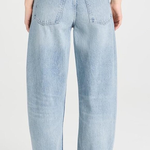 BNWT FRAME Women's long barrel raw cuff jeans size 28 rhode blue - Picture 2 of 14